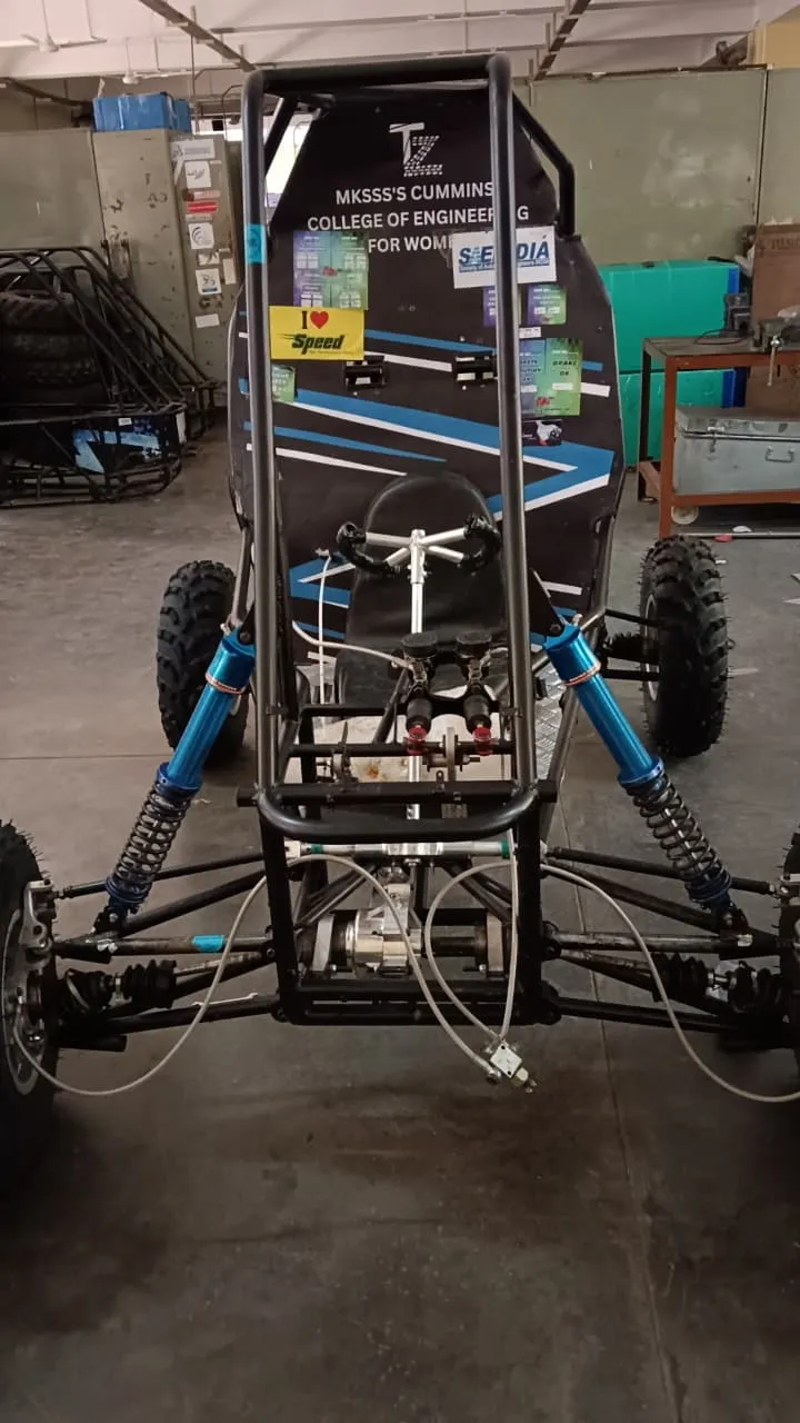 Front view of the Team Zenith ATV in the workshop