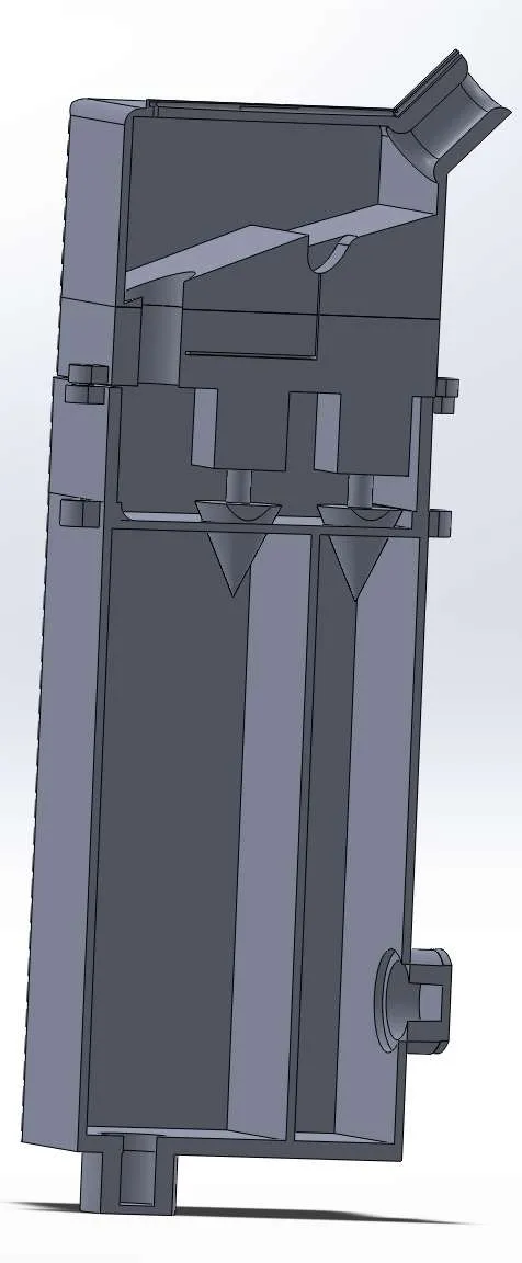 Sectional SolidWorks render of the DEF tank